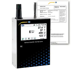 Monitor de polvo PCE-PQC 35EU incl. certificado de calibración
