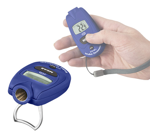 Das Gr��enverhaltniss vom Mini-Infrarotthermometer PCE-MF 1 zu einer Hand