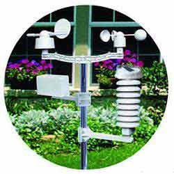 Wettermast der Funkwetterstation mit Sensoren
