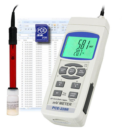 Das Redox-Messgerät PCE-228-R inkl. Redox-Elektrode OPR-14