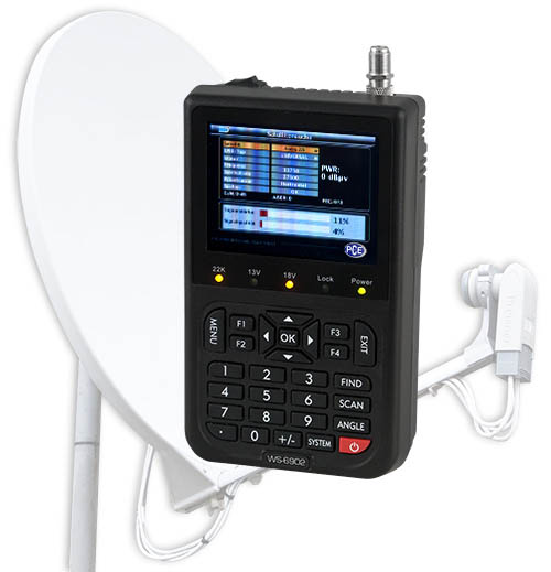 Mobiles Satelliten-Messger�t mit grossem LC-Farb Display