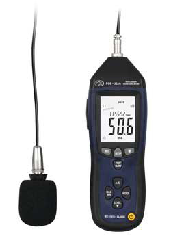 Schallpegelmessgerät mit Mikrofonverlängerungskabel