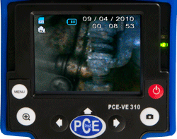 Das Display des Videoendoskop PCE-VE 310 mit original Bilder
