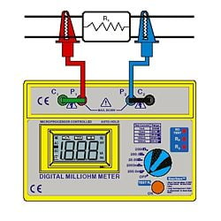 Schnelle und einfachere Widerstandsmessung mit zwei Prüfleitungen.