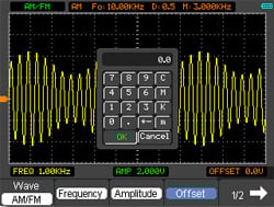 FM-Modulation im Oszilloskop PCE-DSO8060
