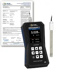 pH-Messgerät PCE-PH 228-ICA inkl. ISO-Kalibrierzertifikat