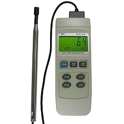 PCE-009 anemometer with RS-232 and software to measure air temperature and velocity with calculation of volume of air current.