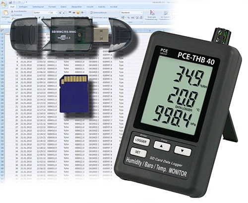 PCE-THB 40 datalogger is ideal  to detect temperature, humidity and atmospheric pressure. 