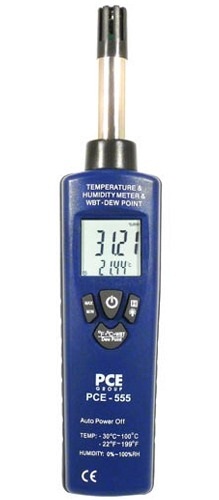 the PCE-555 humidity detector to take quicker measurements of humidity and temperature.