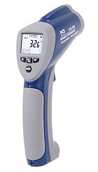 the PCE-888 infrared thermometer infrared and accurate to within ±1.5%, for measuring surface temperature without contact.