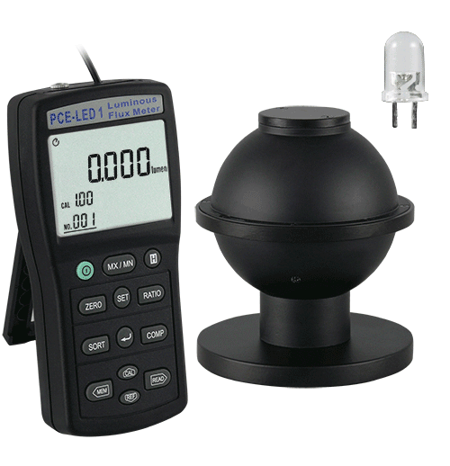 PCE-LED 1 Light Meter used to check LED’s by means of an external sensor.