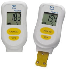 PCE-MT 50 mini-thermometer: water resistant and robust type k mini-thermometer, magnetic chuck, Shut-off functions,  - 60 ... 1370 ºC.