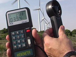 view of the PCE-007 anemometer display