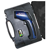 PCE-889 infrared thermometer in its carrying case, ready to go