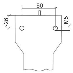 PCE-FM50 or PCE-FM200 dynamometer: back of the device