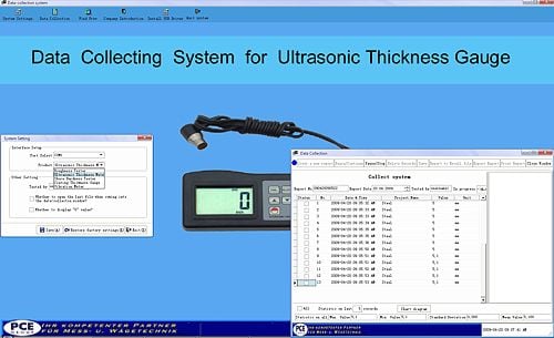 Software del medidor de espesores PCE-TG 50.