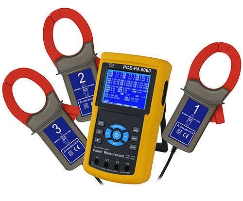PCE-PA 8000 three-phase power analyzer with registration in the SD card, interface