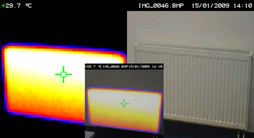 differences between The real image and the thermal one taken by the thermal camera PCE-TC 2.