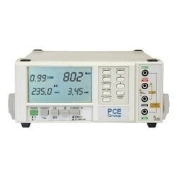 PCE-PA 6000 digital multimeter for measuring effective power, apparent power, power factor, energy consumption, current, continuous voltage, resistance and frequency.
