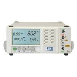 PCE-PA 6000 digital multimeter for measuring effective power, apparent power, power factor, energy consumption, current, continuous voltage, resistance and frequency.