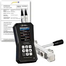 Clamp-on Ultrasonic Flow Meter PCE-TDS 200 SR-ICA incl. ISO-Calibration Certificate