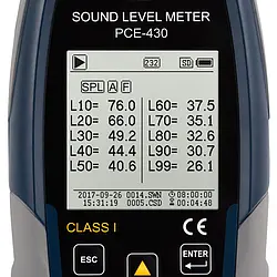 Class 1 Sound Level Meter PCE-430 display 5