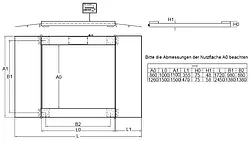 Floor Scale PCE-SD 2000 SST technical drawing