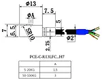 Force Gauge PCE-C-R13LFC-H7 series 5-100 kg - diagram