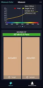 Medidor de color - Medición en la App
