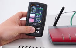 Gauss Meter in application at a wifi check.