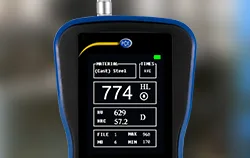 Display of a hardness test from the hardness tester with memory.