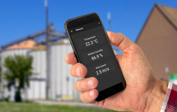 Checking the actual humidity in the plant by PCE Instruments app.