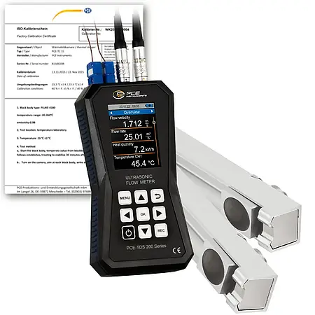 BTU Meter / Clamp on Heat meter PCE-TDS 200+ MR incl. ISO Calibration Certificate