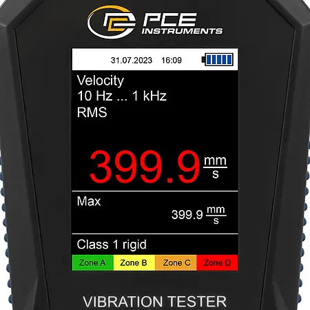 Condition Monitoring Vibration Meter display