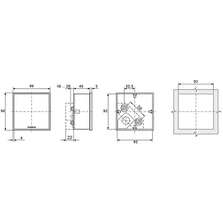 Panel Meter technical drawing