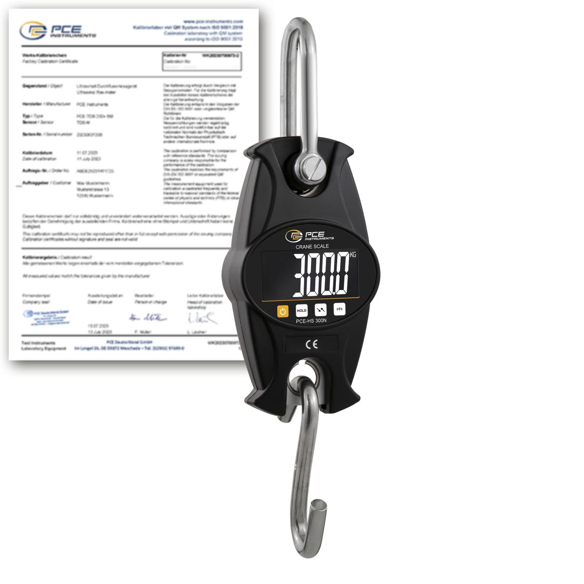 Hanging Scales PCE-HS 300N-ICA incl. ISO Calibration Certificate 