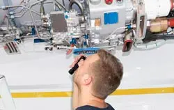 Aplicación de cámara de inspección en aviones.