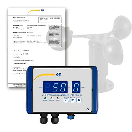 Anemômetro inclui certificado de calibração ISO