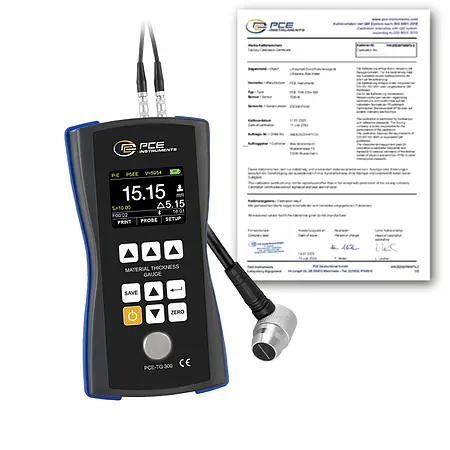 Aparelho de ensaio NDT (END) incl. certificado de calibração ISO