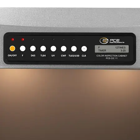 Cabine de luz Painel de controlo