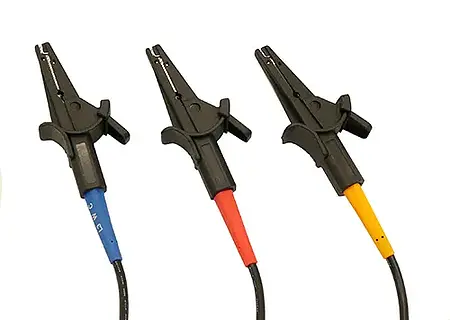 Medidor de rotação de fase - Cabos de teste com clipes de crocodilo