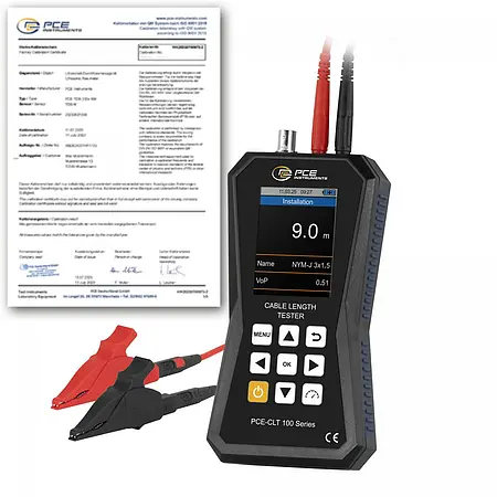 Testador de cabos incl. certificado de calibração ISO