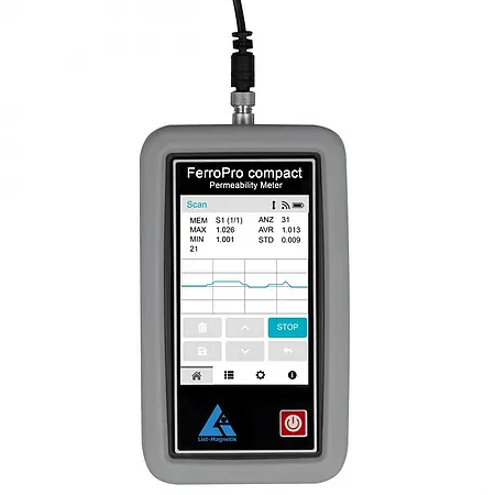 Verificador de superfícies de permeabilidade magnética - Display