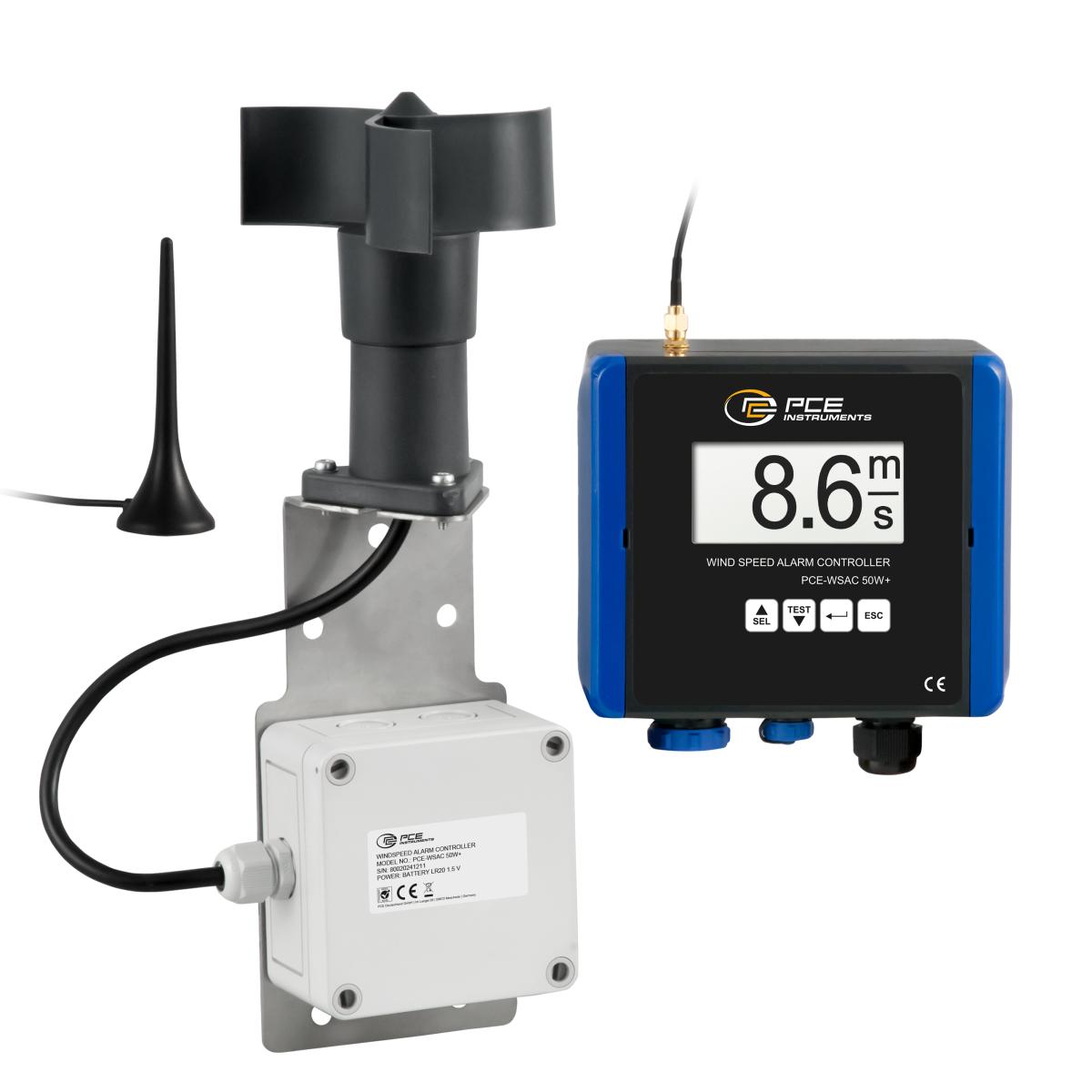 Sensor de velocidade do vento PCE-WSAC 50W+ 24 