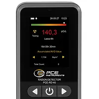 Detector de radônio / Medidor de radônio Vista frontal