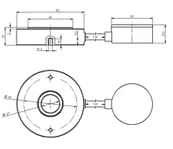 Medidor de fuerza hidráulico - Esquema dimensiones
