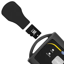 Medidor de presión - Insercción/extracción de la tarjeta microSD