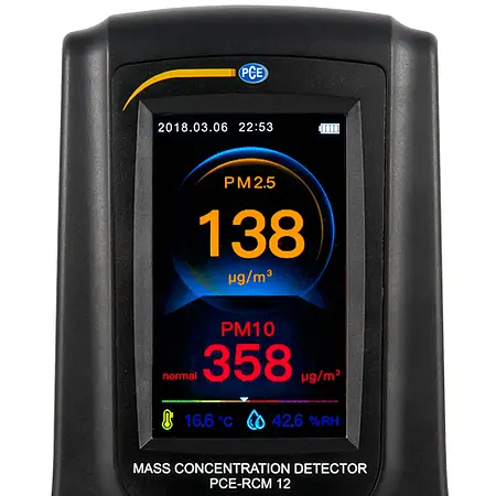 Medidor de temperatura - Medición de la concentración de partículas