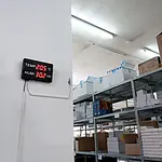 Controlador ambiental instalado en un almacén