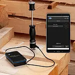 Detector de humedad de madera - Imagen de uso con la APP